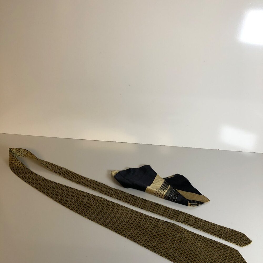 Robert Talbott Protocol Gold Black Geometric Silk… - image 8